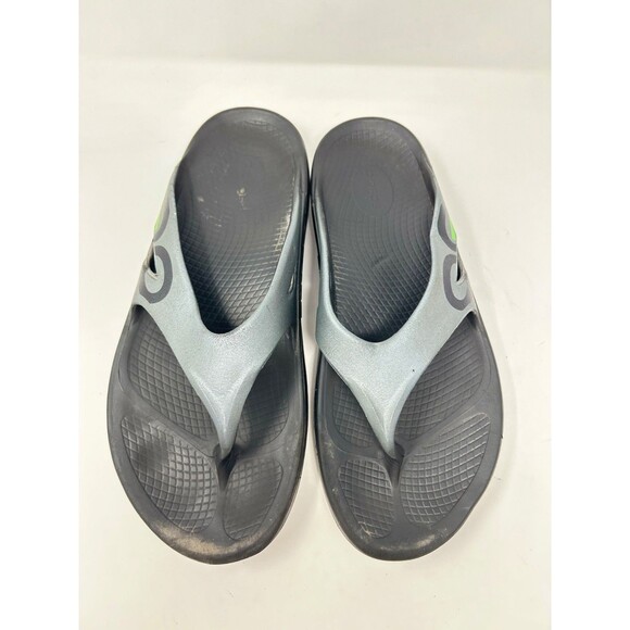 OOFOS Recovery Sandals US Mens 13 Black Flip Flop Thong Graphite Shoes main image 8